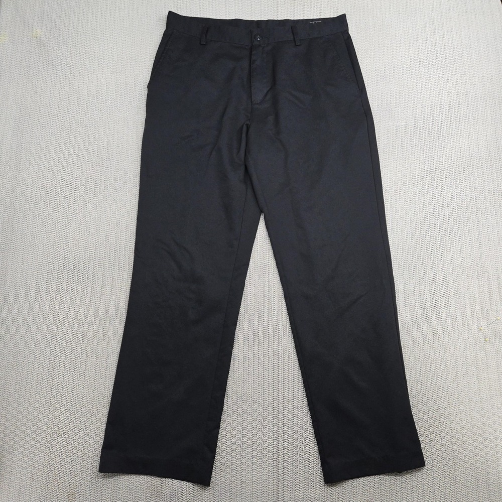 Adidas Climalite Pants Mens 32x32 Black Golf Slacks Flat Front Performance‎